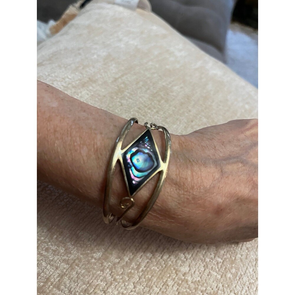 Alpca Silver & Abalone & Enamel Cuff women’s Bracelet Mexico